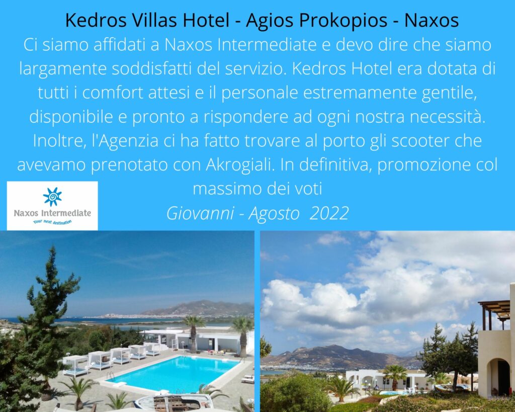 Recensione 1 - 2022 - Kedros Villas Hotel